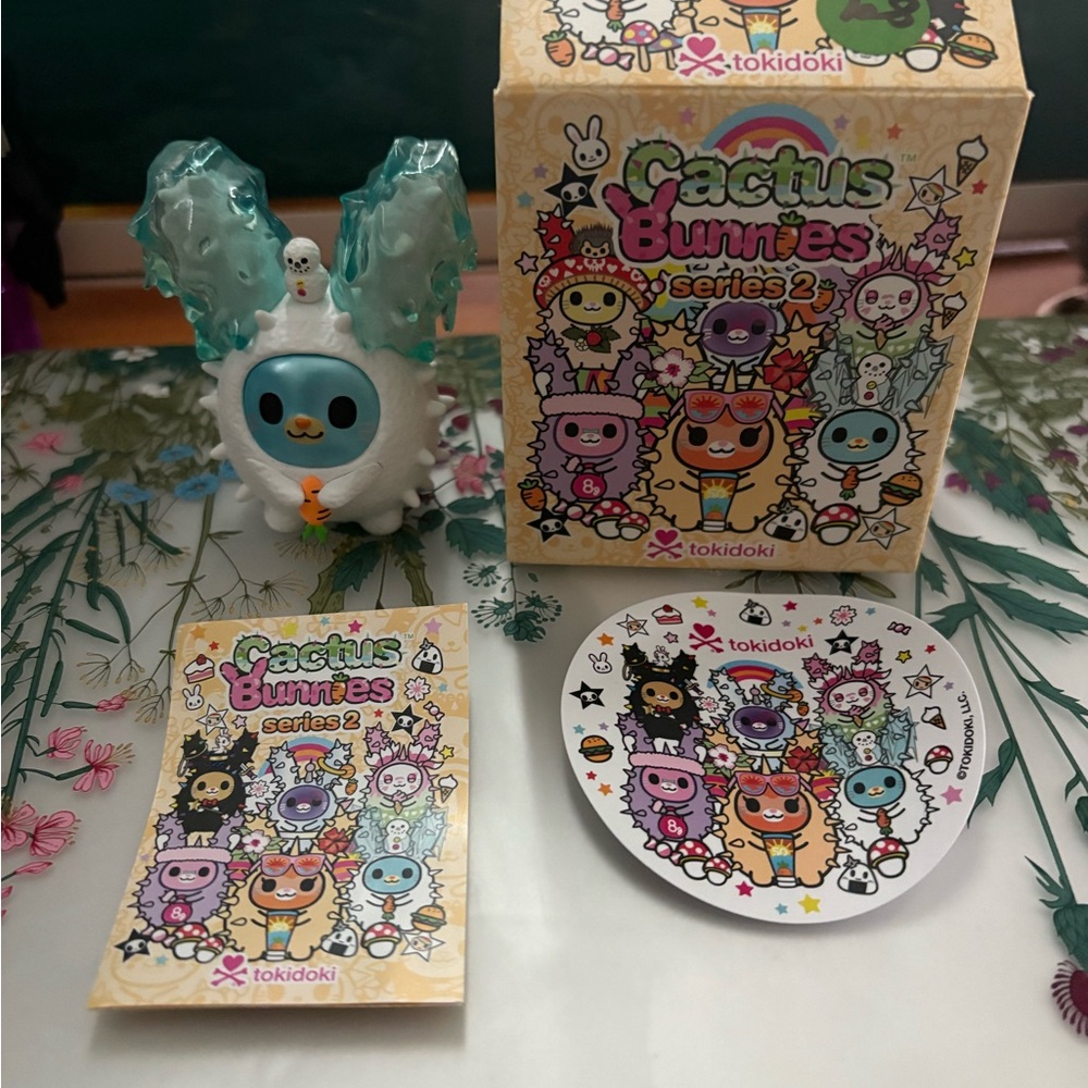 Tokidoki Cactus Bunnies Series 2 - Blue and White Figure- Chaser- Snow Bunny